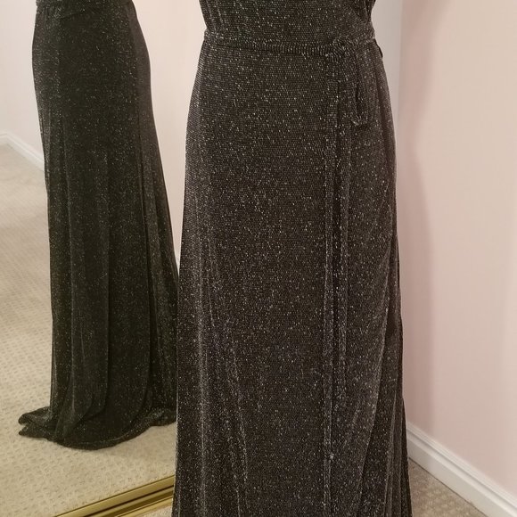 Celestial Black and Silver Wrap Maxi Dress - Lulus - Picture 14 of 16